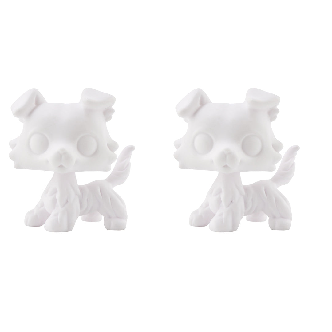 LPS Collie Dog White Base Blank, Pack of 2